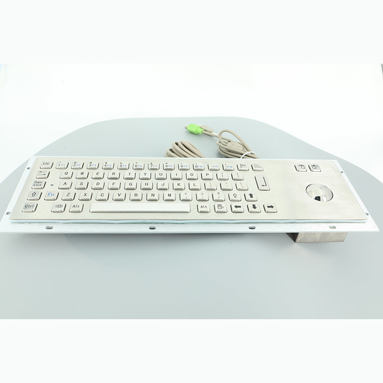 ตู้ข้อมูล 304 แป้นพิมพ์โลหะอุตสาหกรรมสแตนเลสพร้อมพอร์ต USB Trackball
