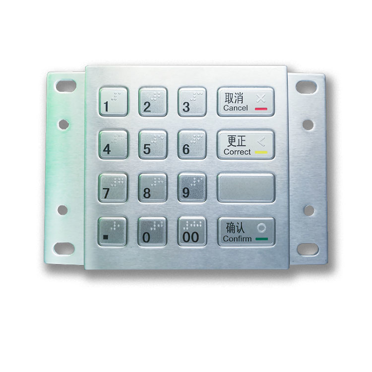 ตู้ชำระเงิน ATM DES 3DES แผ่นโลหะ EPP ที่เข้ารหัสพร้อมคีย์อักษรเบรลล์ 16 ตัว USB