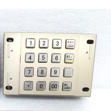 ตู้ชำระเงิน Pin Pad USB RS232 PCI 4.0 ได้รับการรับรองเข้ารหัสโลหะ 16 คีย์