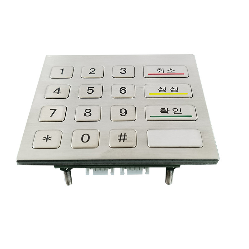 IP65 สแตนเลสเมทัล คีย์พาด์จํานวนกับ 16 คีย์สําหรับเครื่องคิออสค์การบริการตนเอง