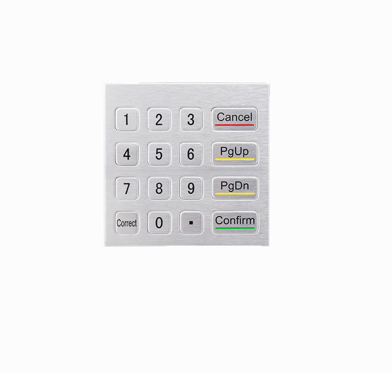 4x4 กันน้ํา IP65 สแตนเลส โลหะ คีย์พัดเลขสําหรับเครื่องคิออสค์การบริการตนเอง