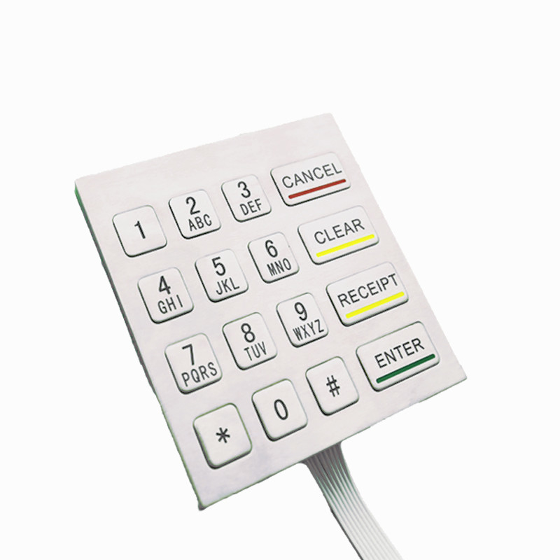 4x4 กันน้ํา IP65 สแตนเลส โลหะ คีย์พัดเลขสําหรับเครื่องคิออสค์การบริการตนเอง
