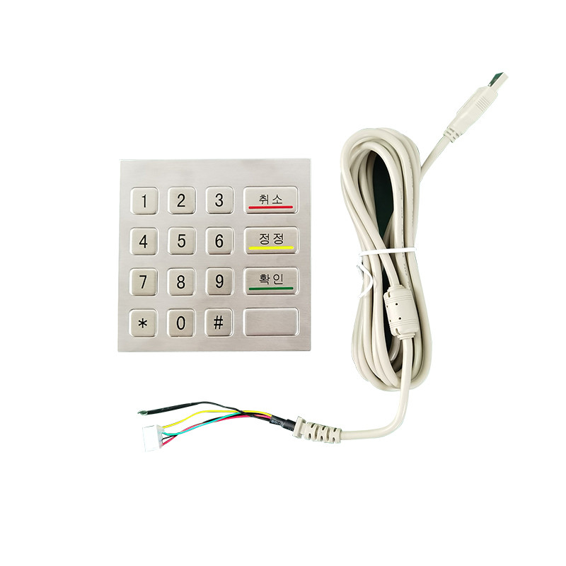 4x4 กันน้ํา IP65 สแตนเลส โลหะ คีย์พัดเลขสําหรับเครื่องคิออสค์การบริการตนเอง