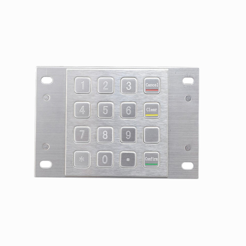 IP65 สแตนเลส ATM ปิดรหัส Metal Pin Pad กับ 16 คีย์ สําหรับ Kiosk การชําระเงินด้วยตนเอง