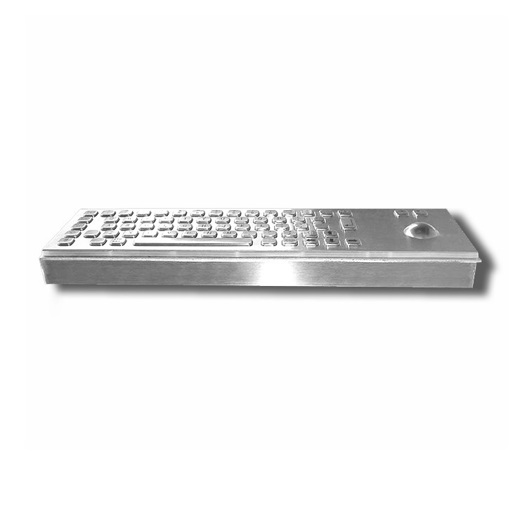 65 คีย์ Desktop IK07 IP65 คีย์บอร์ดอุตสาหกรรมสแตนเลส พร้อม Trackball สําหรับ Kiosk เซลฟ์เซอร์วิส