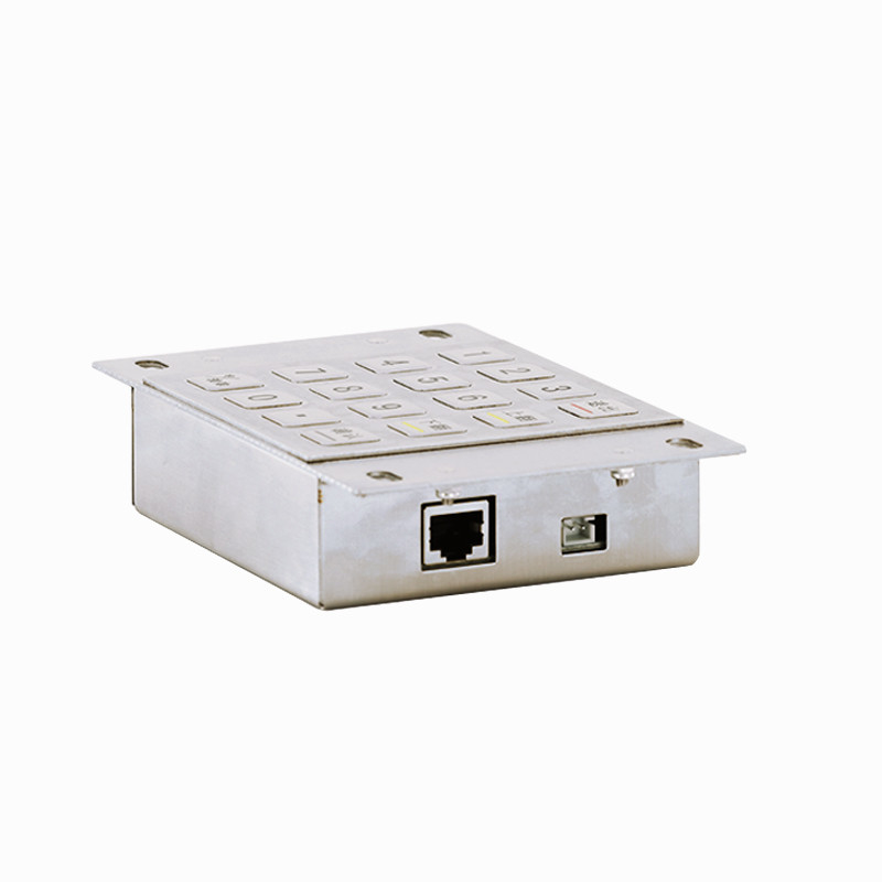 กันน้ํา 304 สแตนเลส ปิดรหัส Pin Pad Kiosk การชําระเงิน IP65 ปิดรหัสคีย์พัดโลหะกับ 16 คีย์