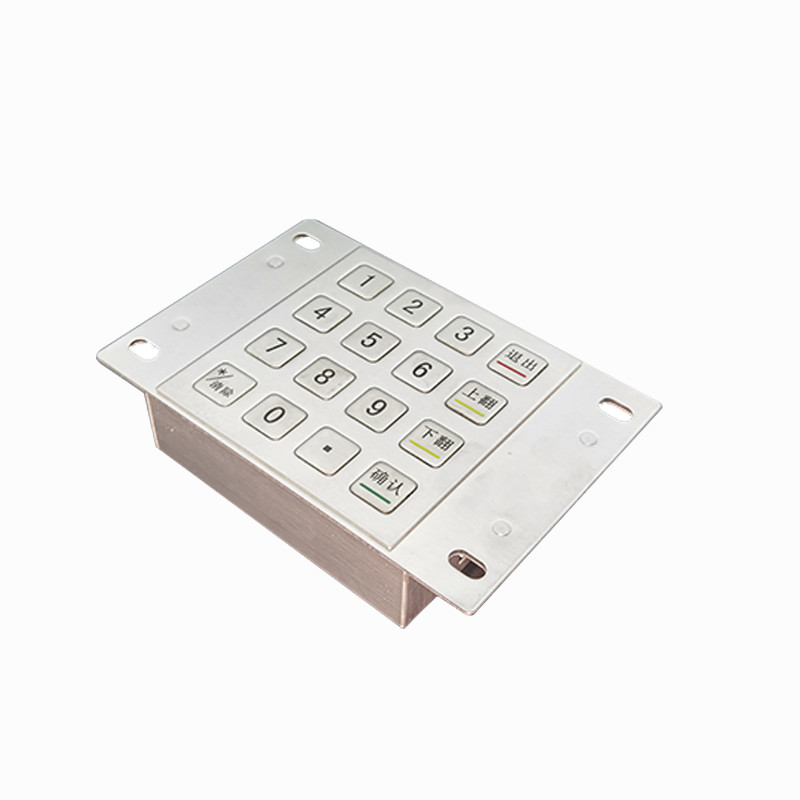กันน้ํา 304 สแตนเลส ปิดรหัส Pin Pad Kiosk การชําระเงิน IP65 ปิดรหัสคีย์พัดโลหะกับ 16 คีย์