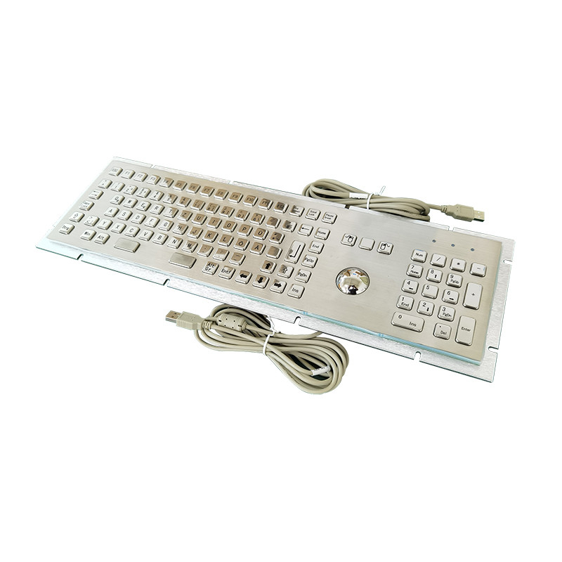 อุปกรณ์การเข้า Kiosk Self Service เครื่องพิมพ์โลหะสแตนเลส พร้อม Trackball และคีย์เพดเลข